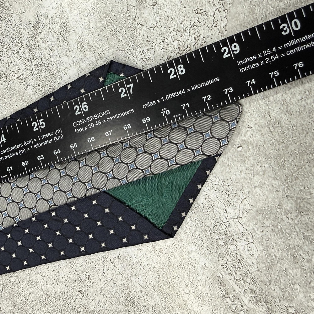 Tommy Hilfiger Silk Tie Mens One Size Blue Geometric Made In USA Necktie - Picture 5 of 5